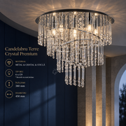 Candelabru Aplicat Maxi Terre Crystal Silver Premium Ø45CM