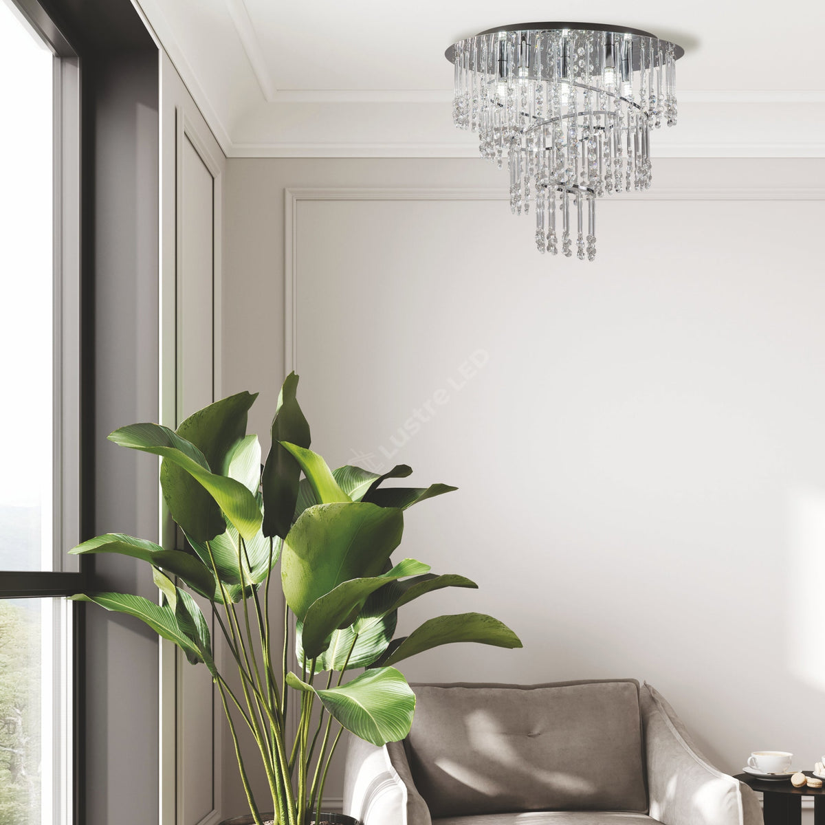 Candelabru Aplicat Maxi Terre Crystal Silver Premium Ø45CM