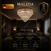 Candelabru Aplicat Premium Maxi Malizia Silver Crystal 12xE14