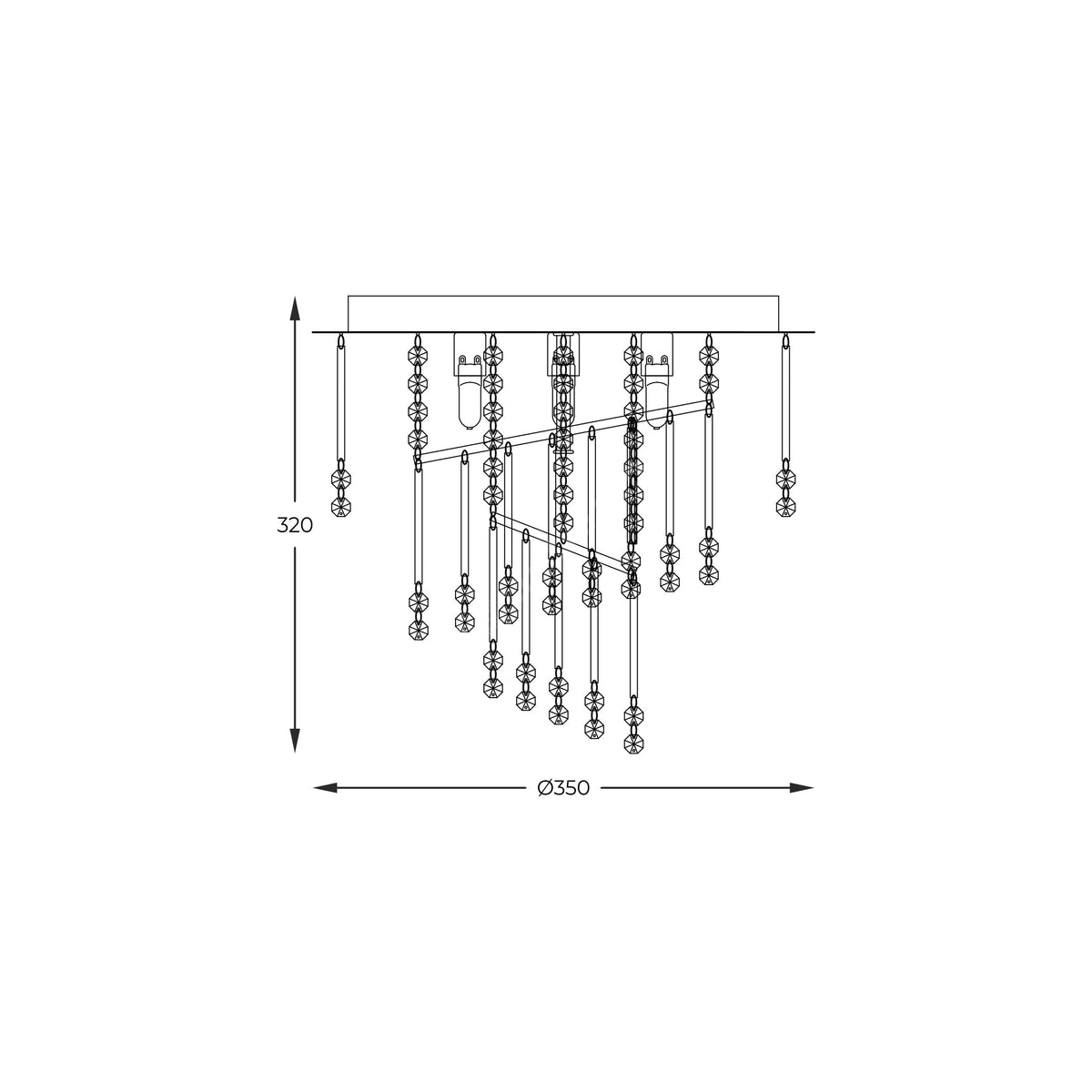 Candelabru Aplicat Terre Crystal Silver Premium Ø35CM