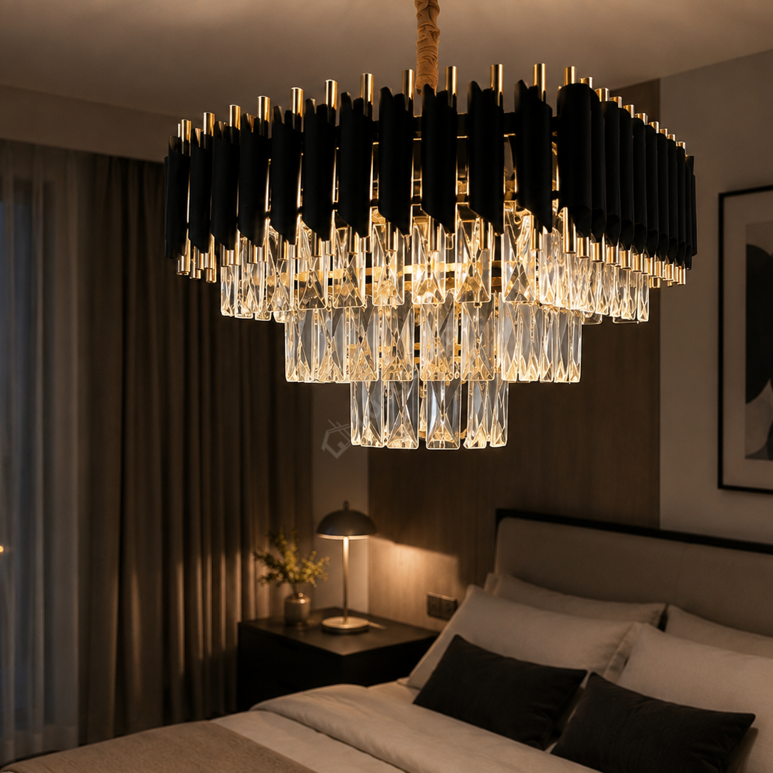 Candelabru Cristal Black Panther Square 400mm