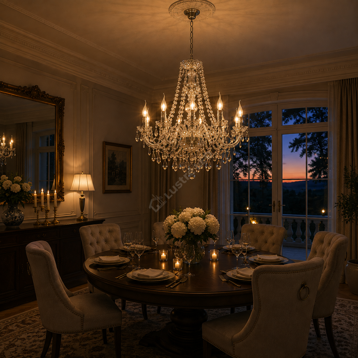 Candelabru Cristal Giga Luster Silver