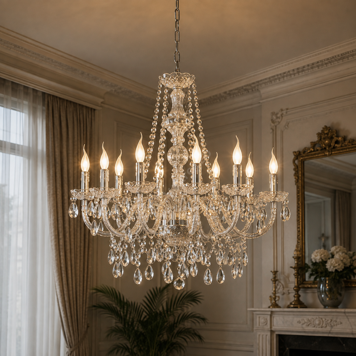 Candelabru Cristal Giga Luster Silver