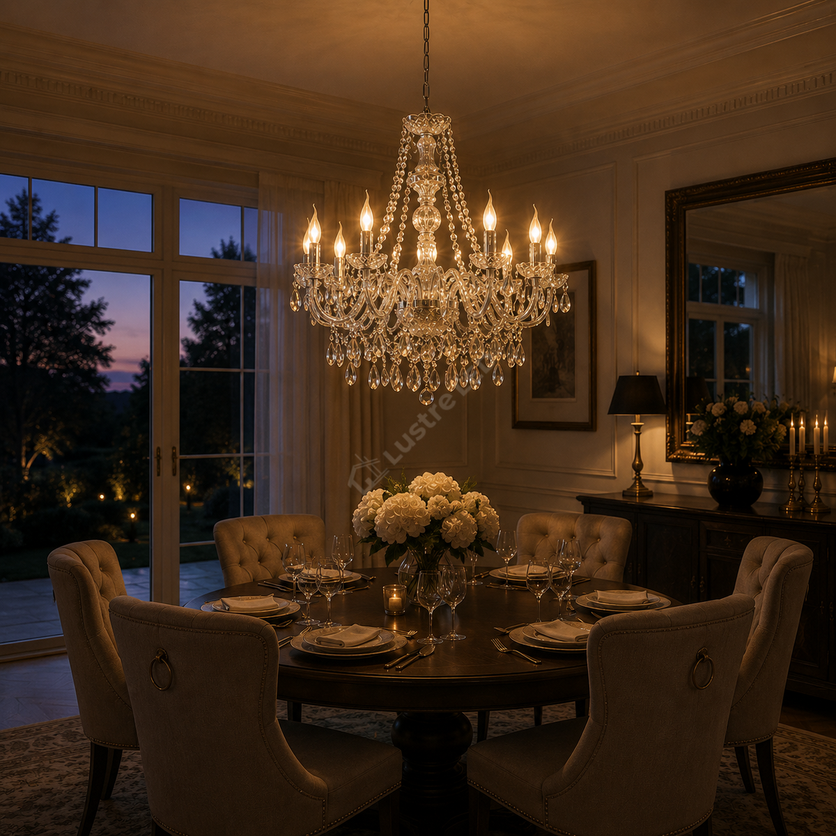 Candelabru Cristal Giga Luster Silver