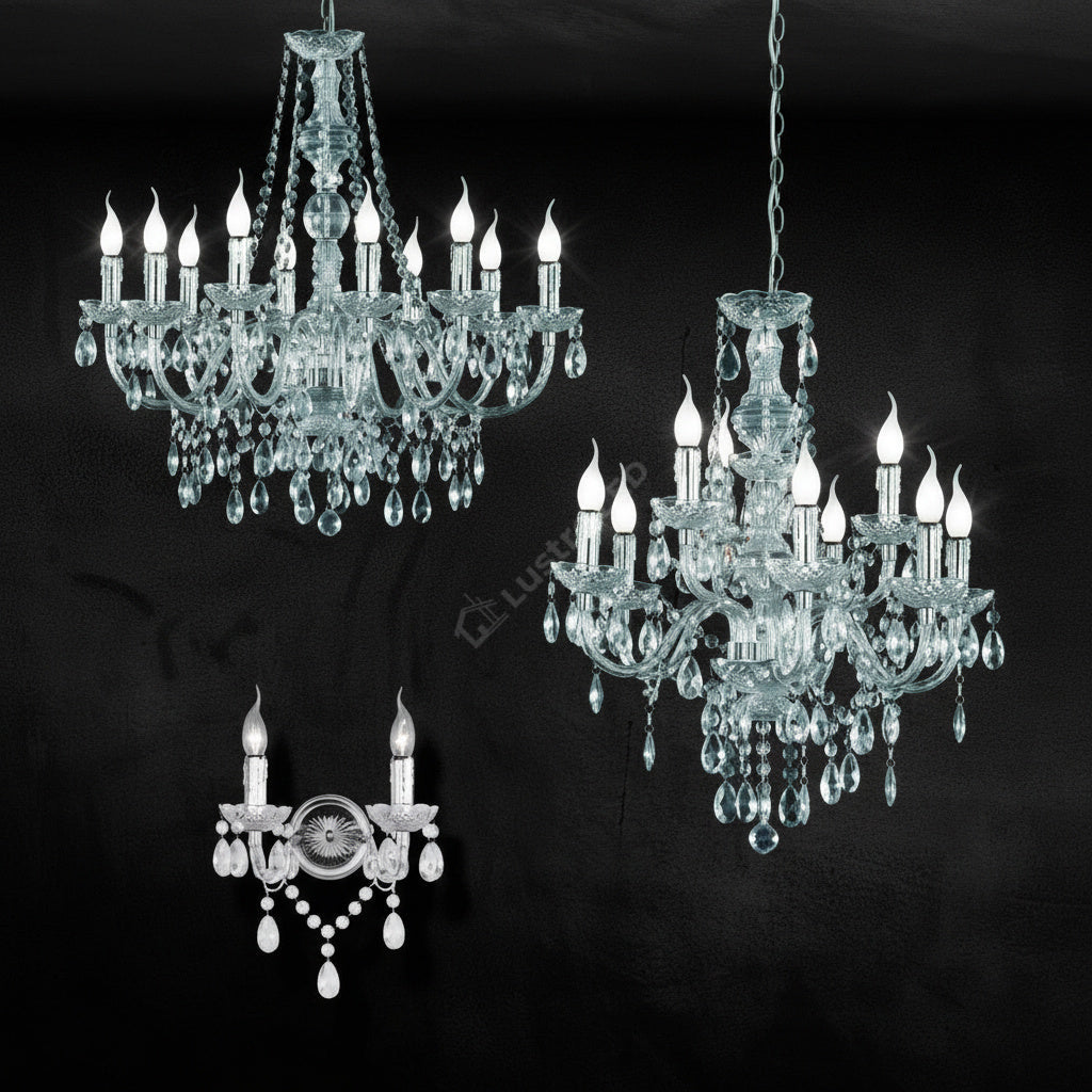Candelabru Cristal Giga Luster Silver