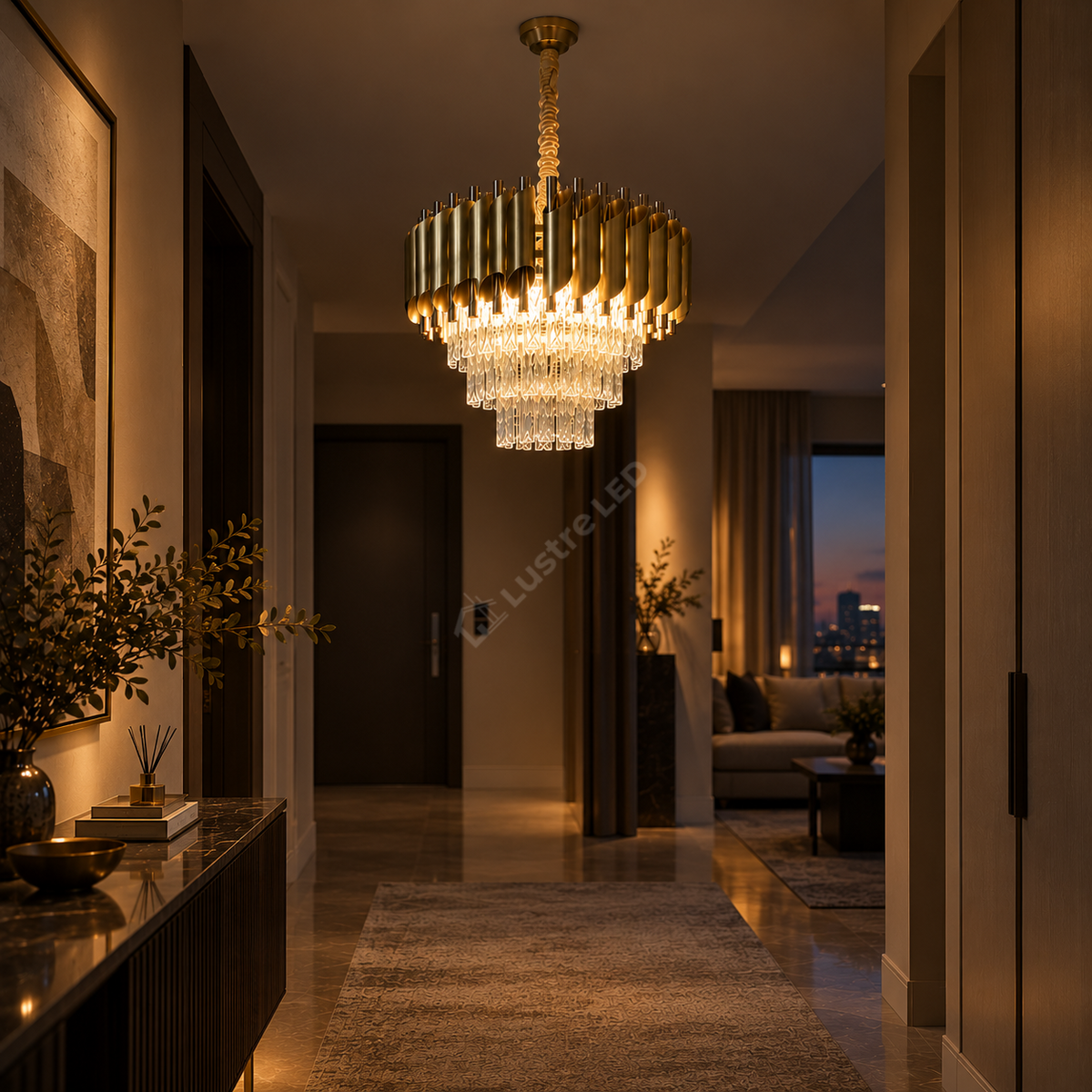 Candelabru Cristal GOLD PANTHER 4xE14 300mm