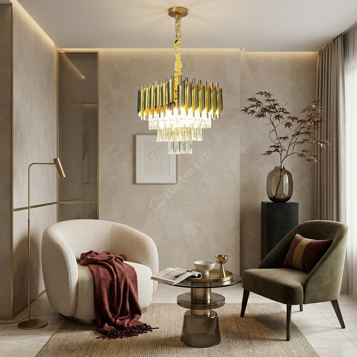 Candelabru Cristal GOLD PANTHER 4xE14 300mm