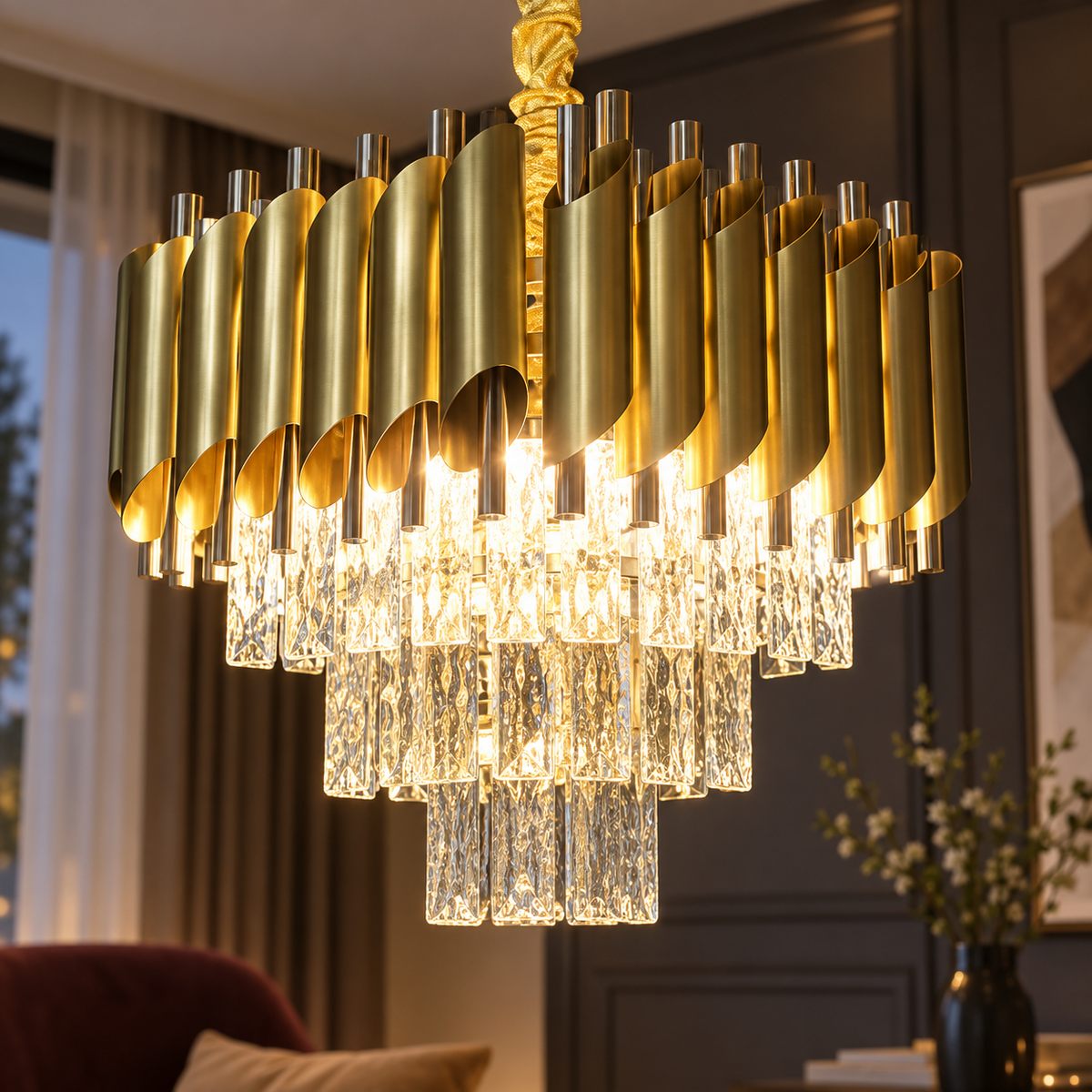 Candelabru Cristal GOLD PANTHER 4xE14 300mm