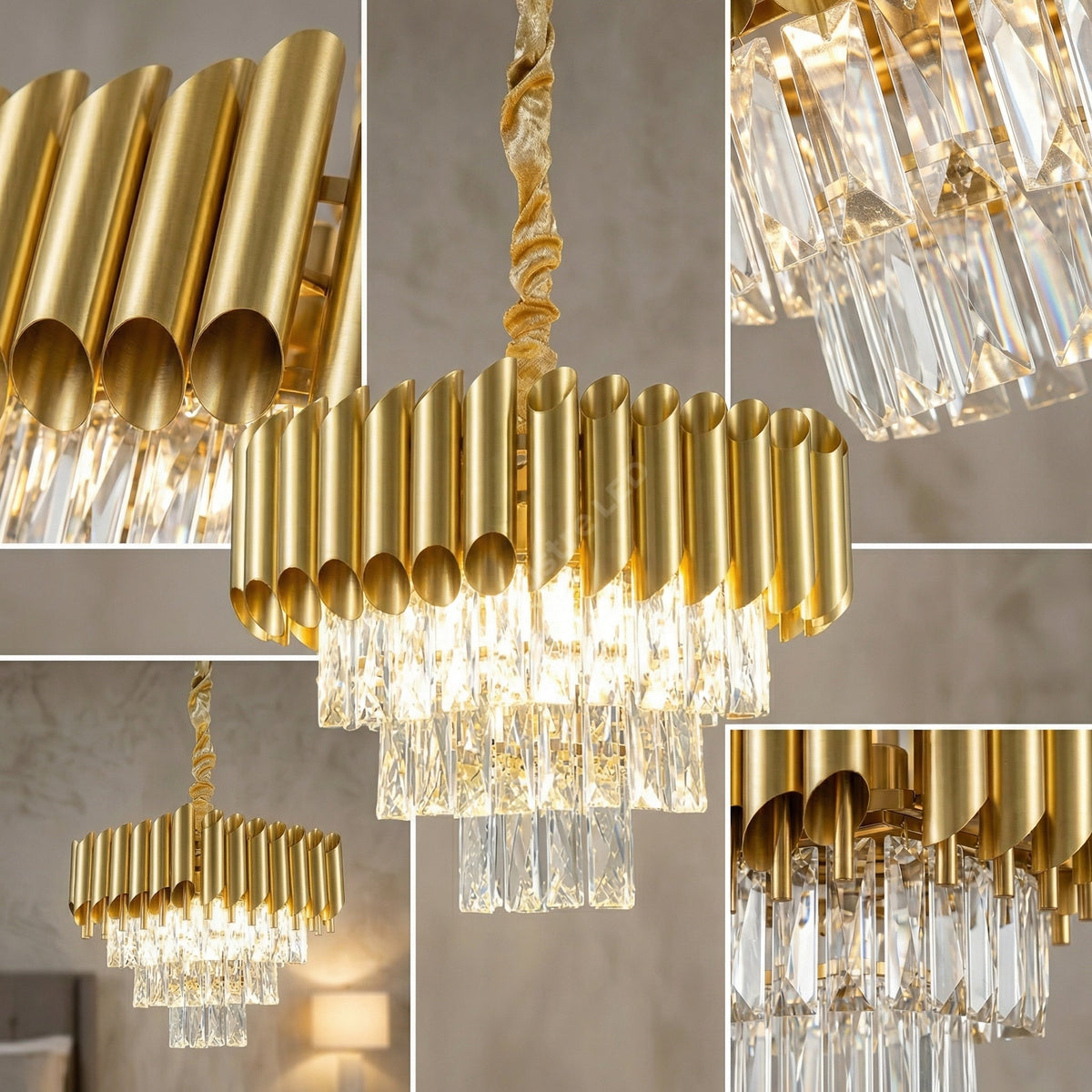 Candelabru Cristal GOLD PANTHER 4xE14 300mm