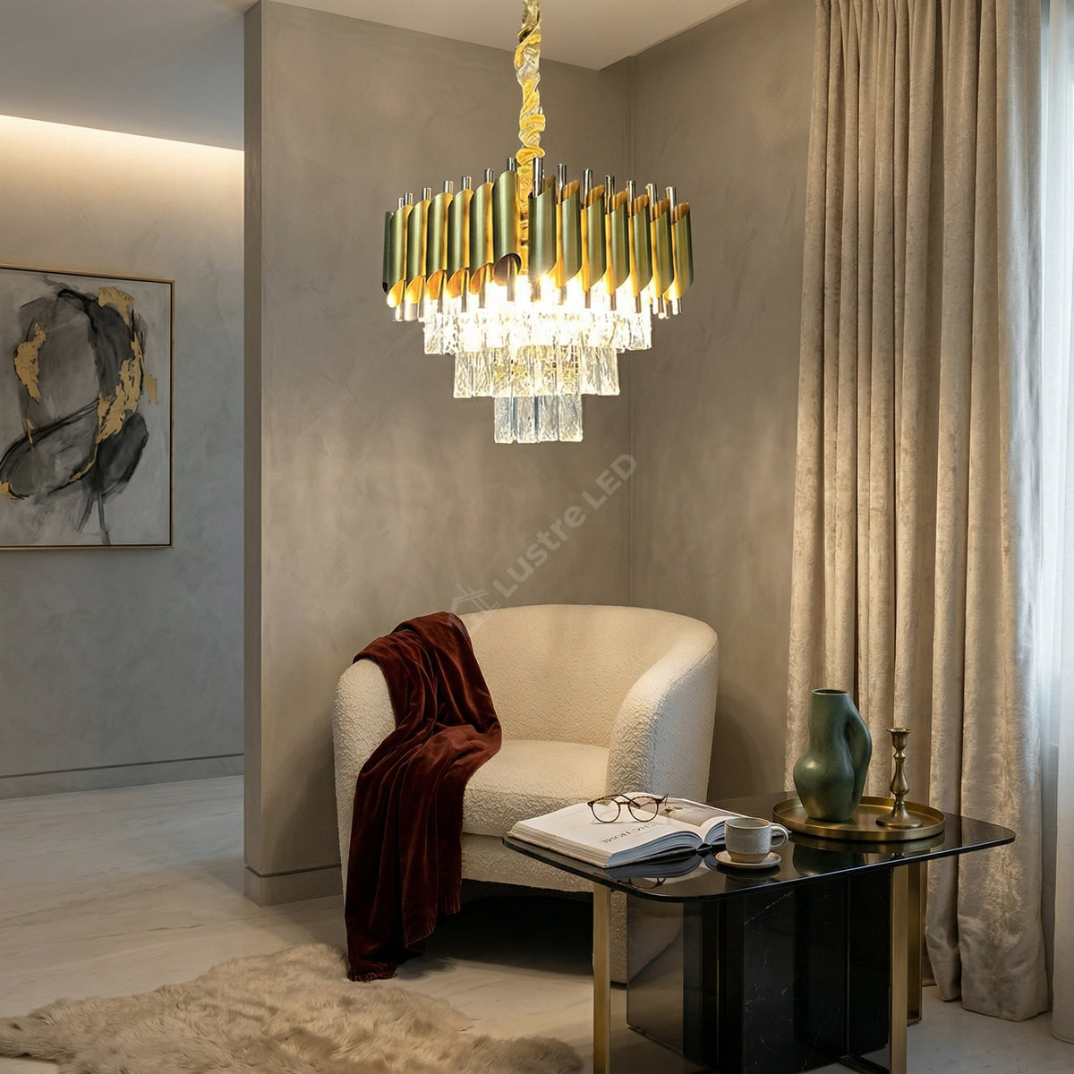 Candelabru Cristal GOLD PANTHER 4xE14 300mm