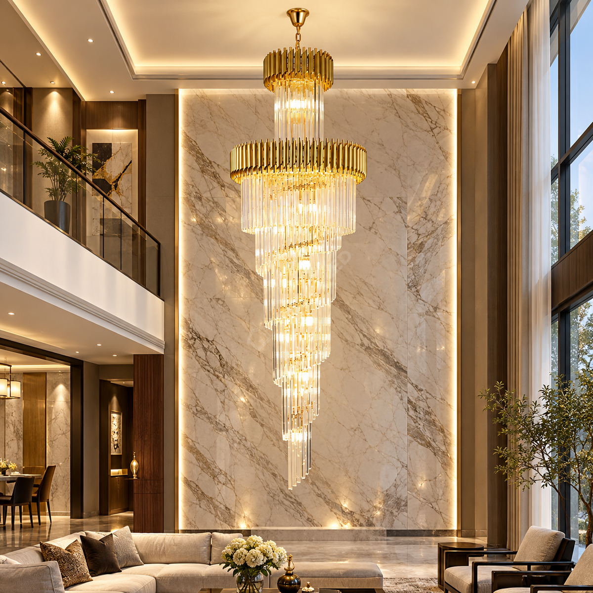 Candelabru Cristal Golden PANTHER LUXURY 180cm