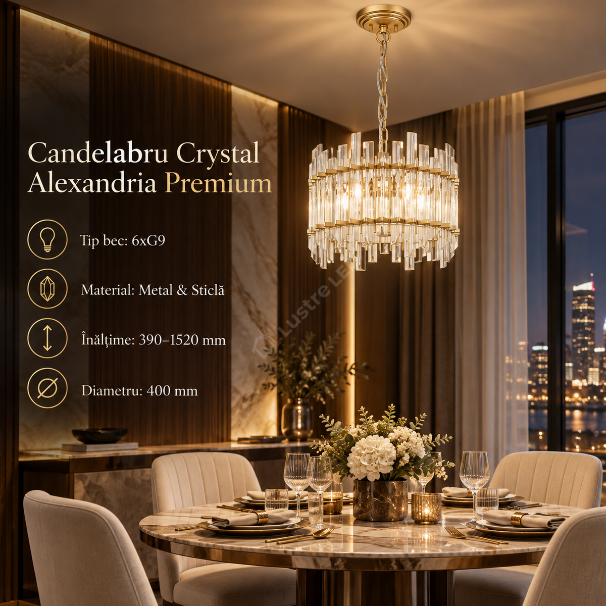 Candelabru Cristal Luxury ALEXANDRIA Premium