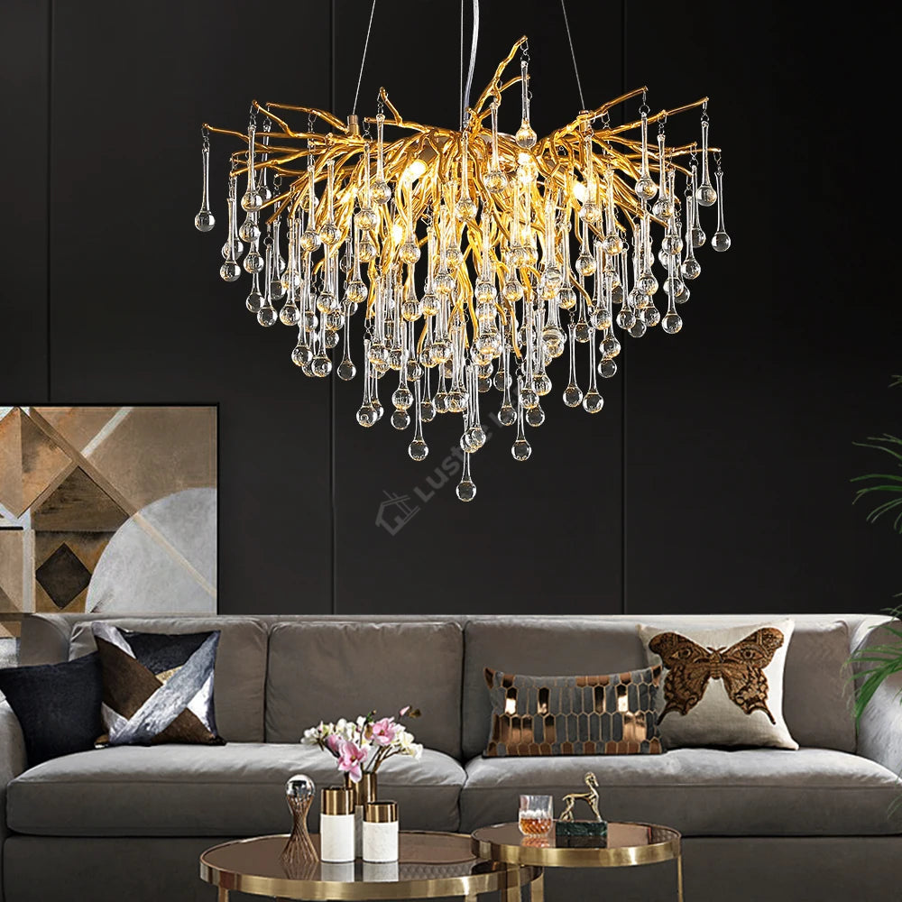 Candelabru Cristal LUXURY Golden Tears 40CM