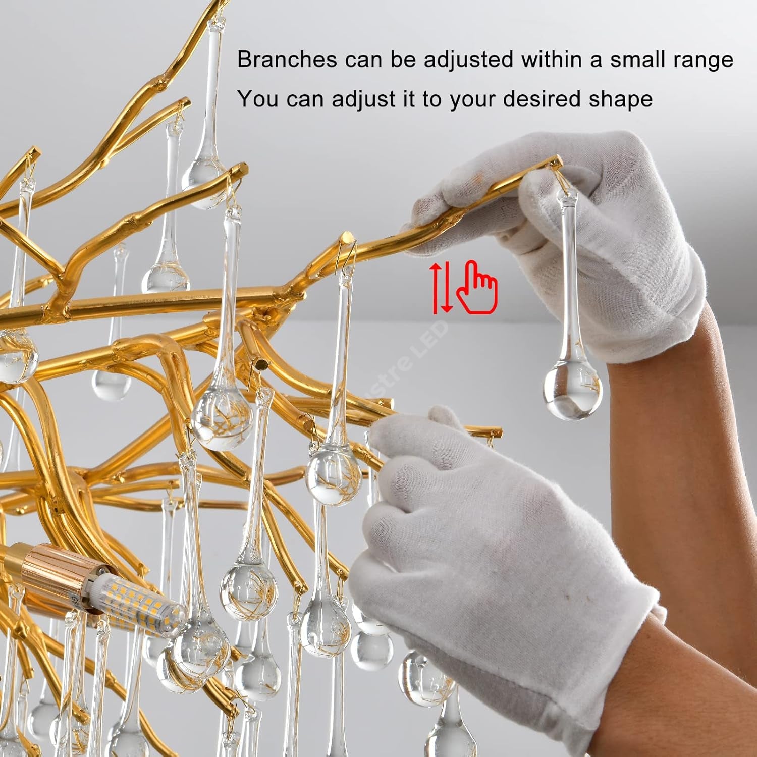Candelabru Cristal LUXURY Golden Tears 40CM AURIE / 40CM / LUXURY Chandeliers Crystal
