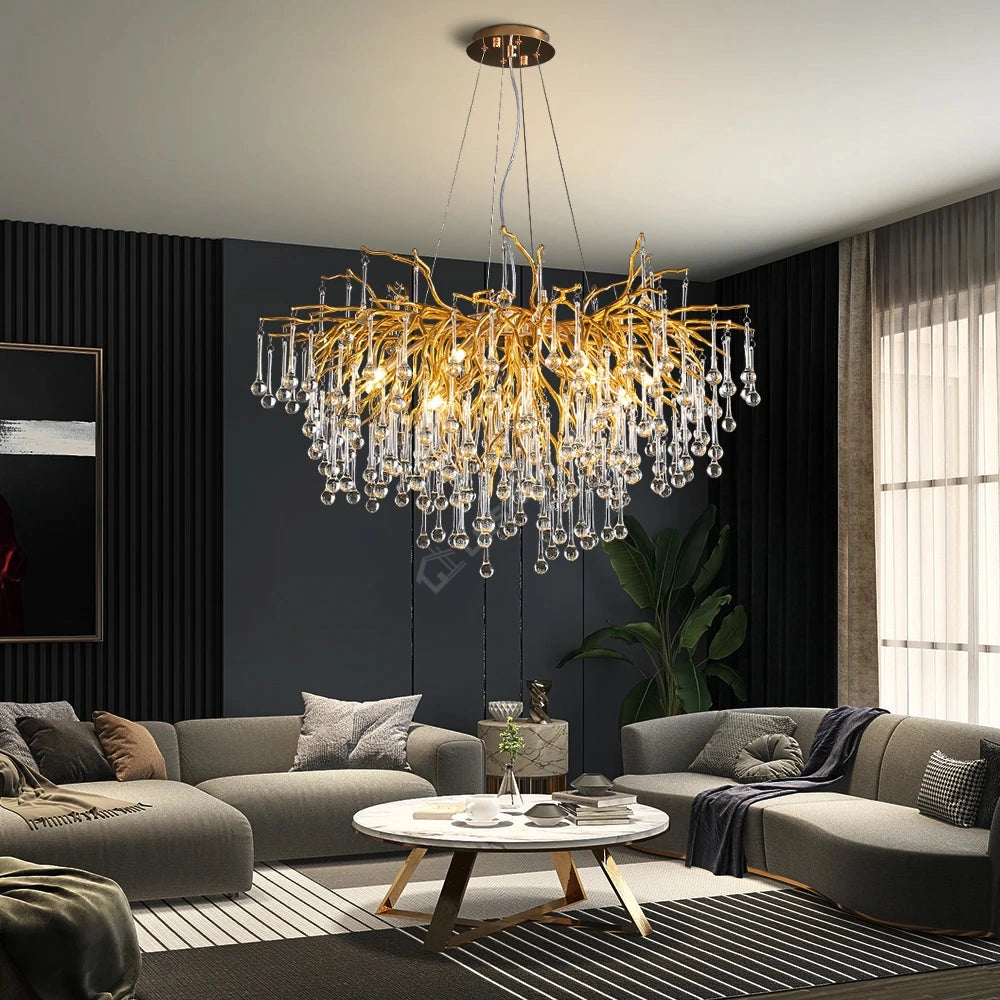 Candelabru Cristal LUXURY Golden Tears 80CM