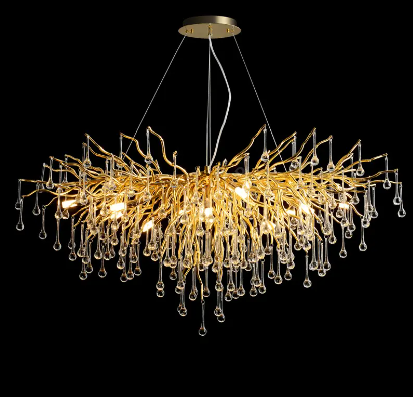 Candelabru Cristal Luxury Golden Tears 80Cm Chandeliers Crystal