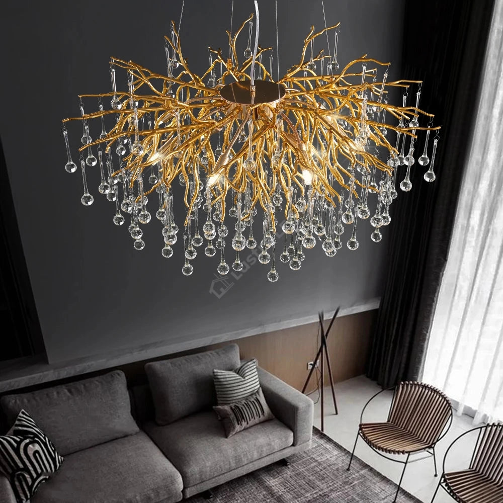 Candelabru Cristal LUXURY Golden Tears 80CM
