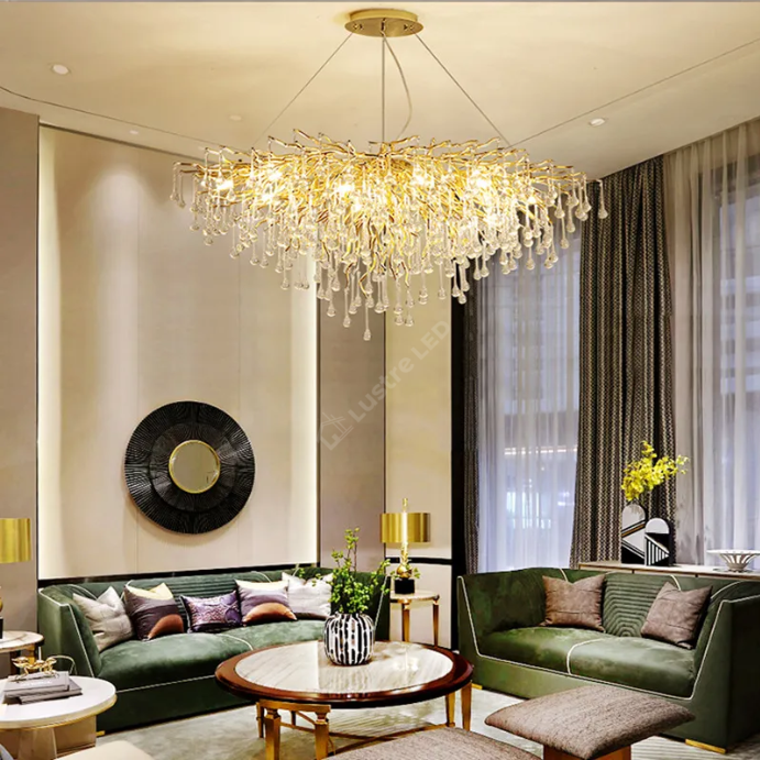 Candelabru Cristal Luxury Golden Tears 80Cm Chandeliers Crystal