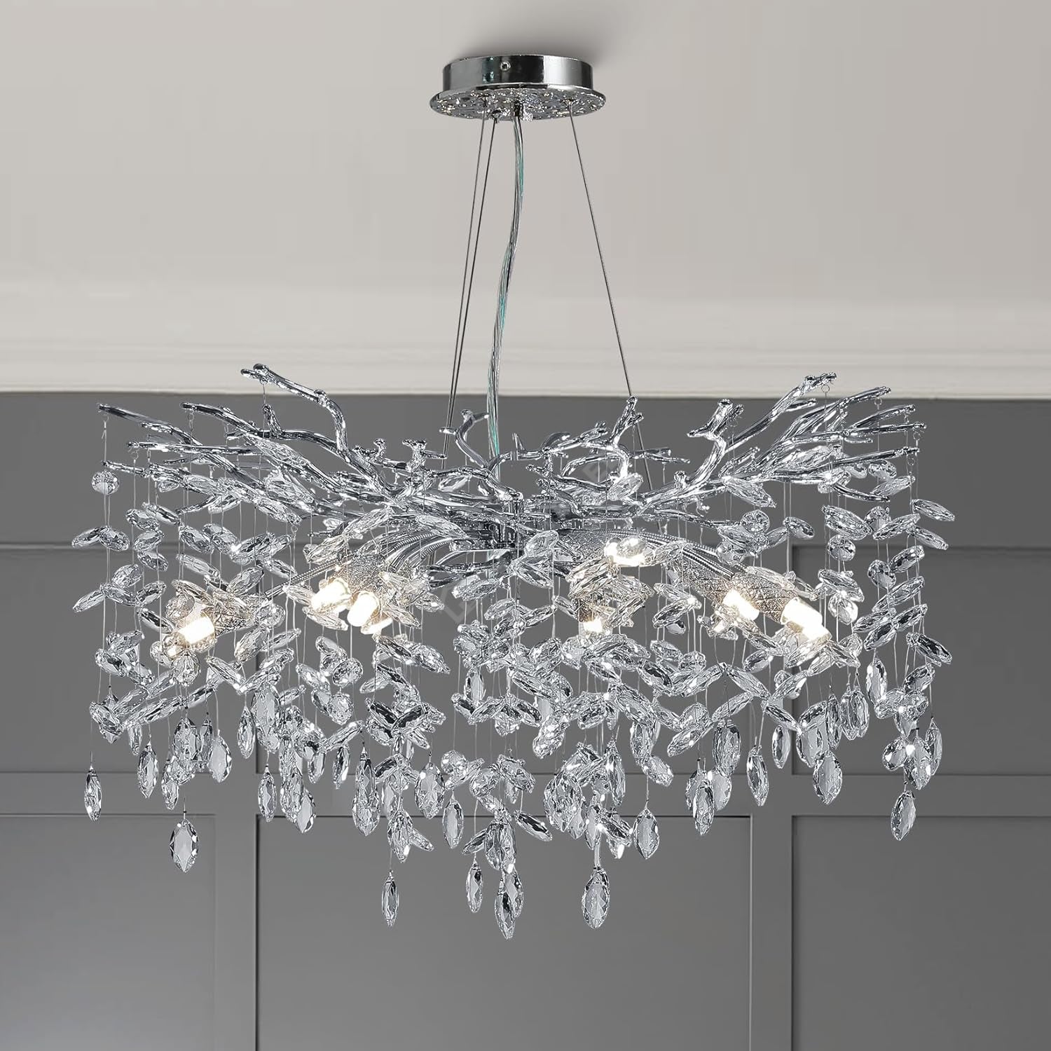 Candelabru Cristal LUXURY Silver CINDY 80cm ARGINTIE / 80CM / LUXURY Chandeliers Crystal