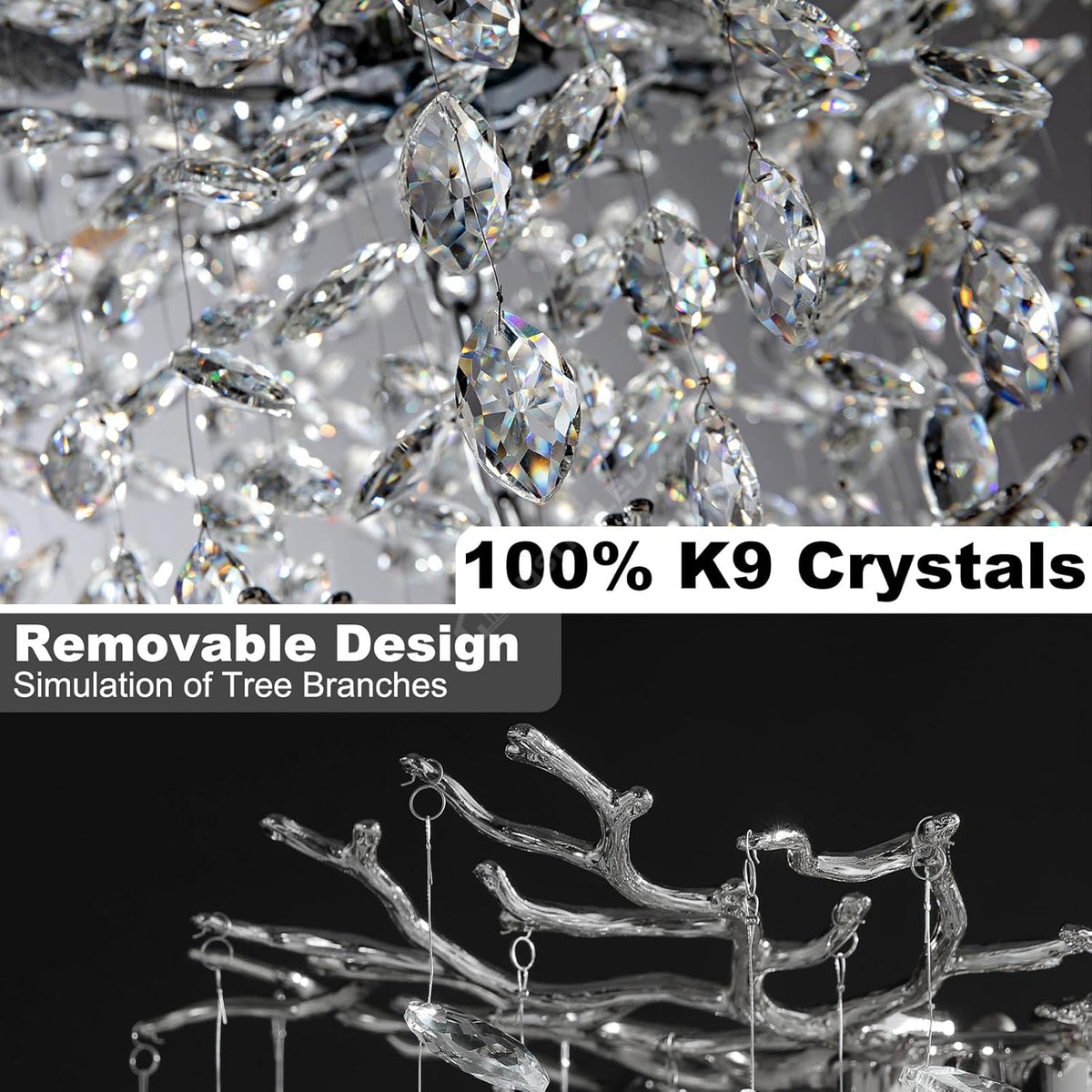 Candelabru Cristal LUXURY Silver CINDY 80cm ARGINTIE / 80CM / LUXURY Chandeliers Crystal