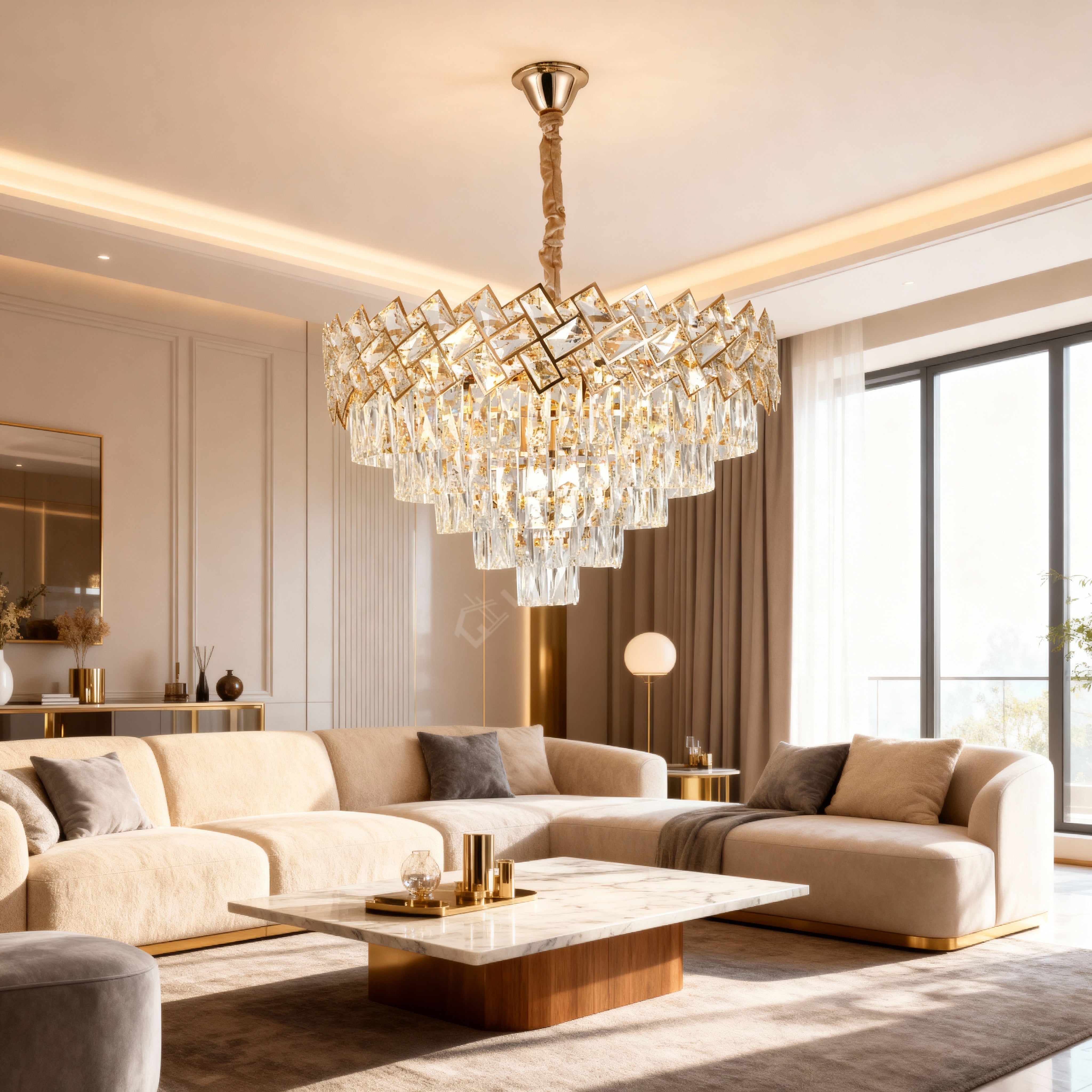 Candelabru Cristal MALLI Gold ⌀60CM