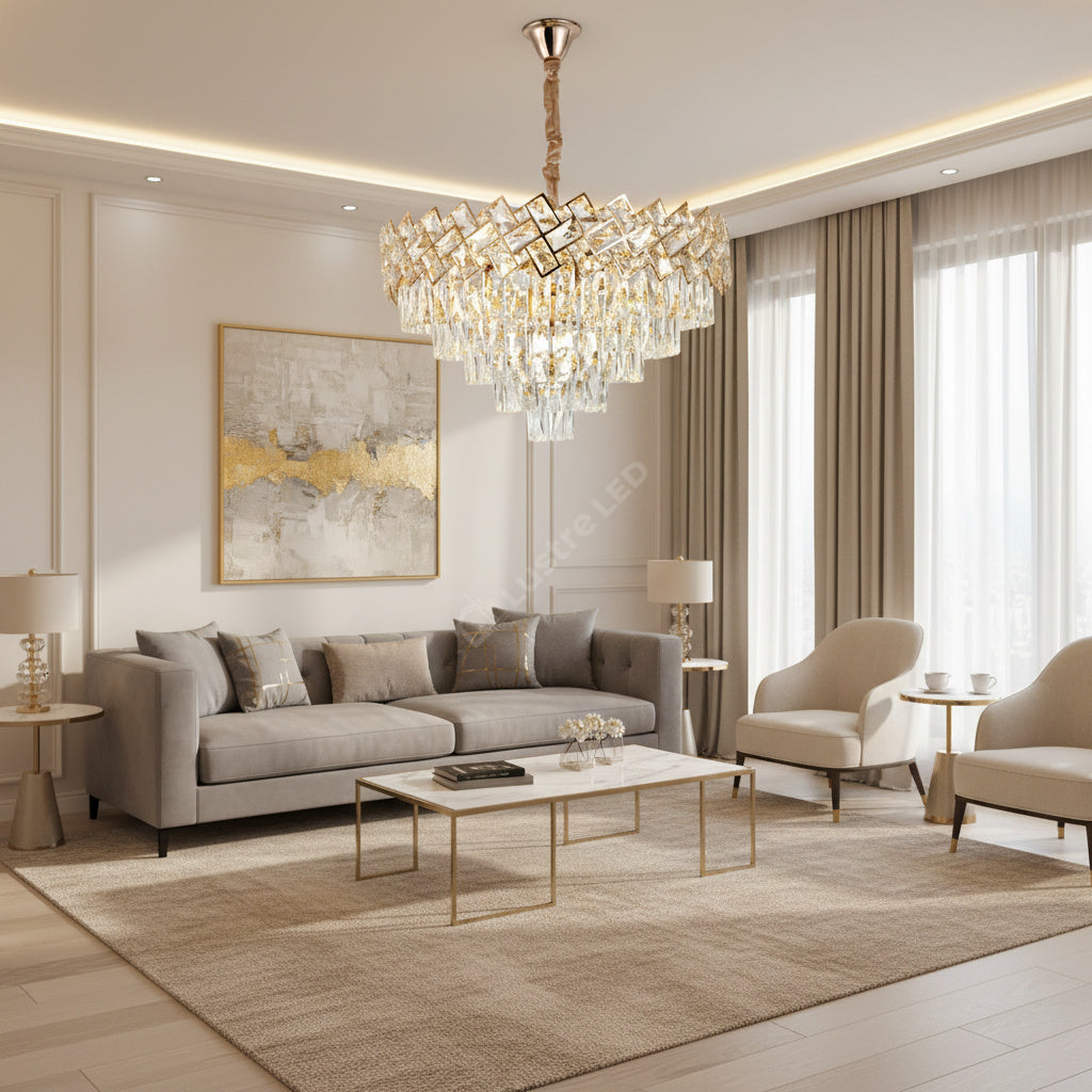 Candelabru Cristal MALLI Gold ⌀60CM