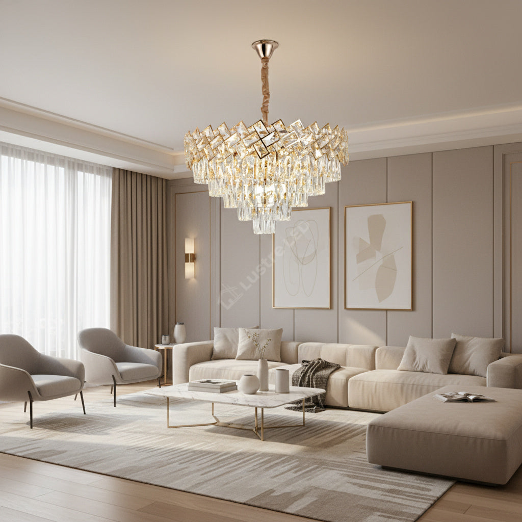 Candelabru Cristal MALLI Gold ⌀60CM