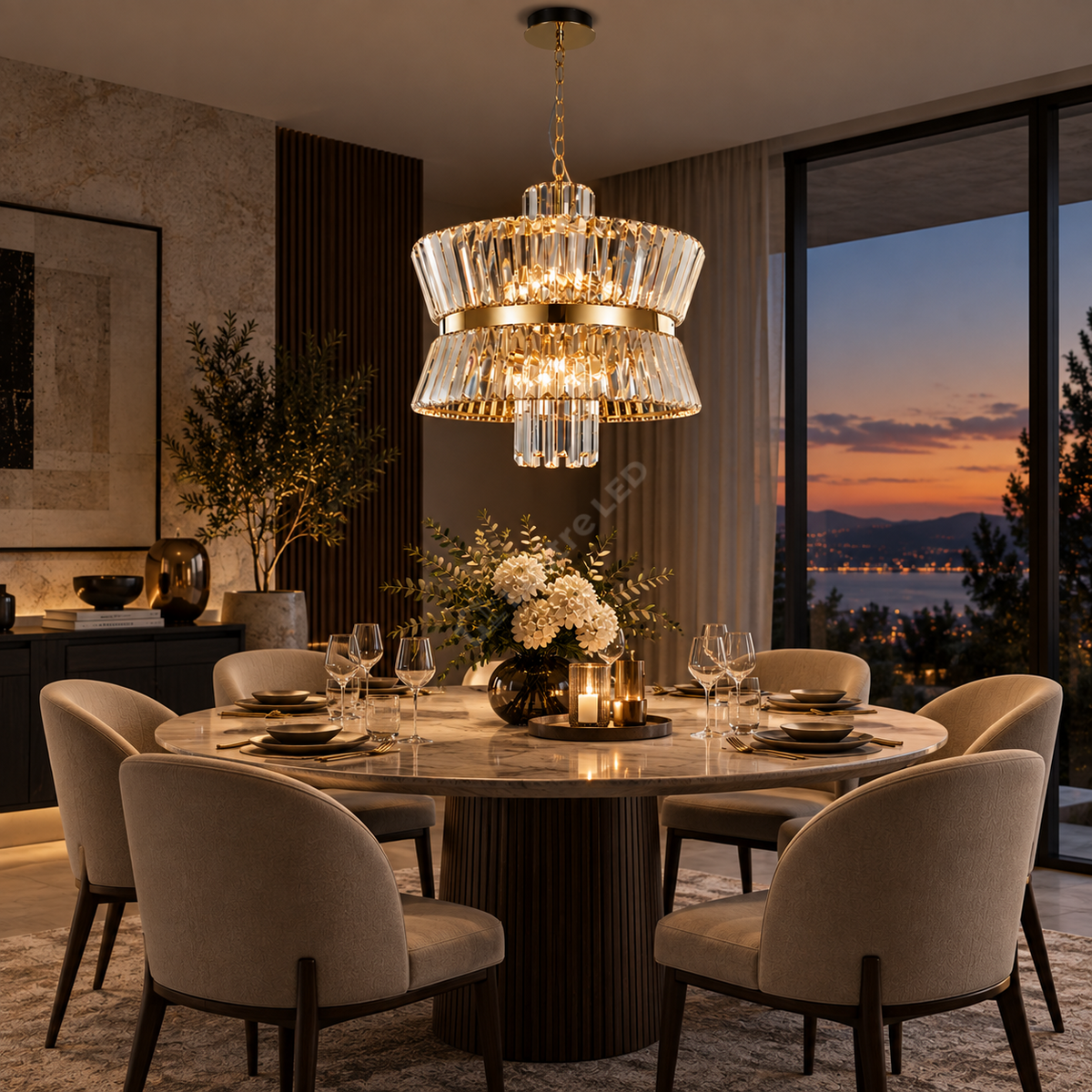 Candelabru Cristal Maxi Aurelia Gold Premium ⌀54CM