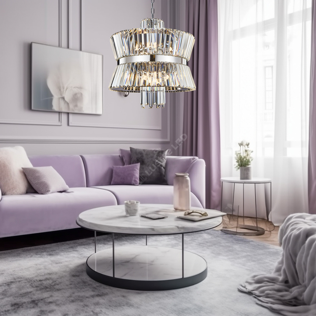 Candelabru Cristal Maxi Aurelia Silver Premium ⌀54CM
