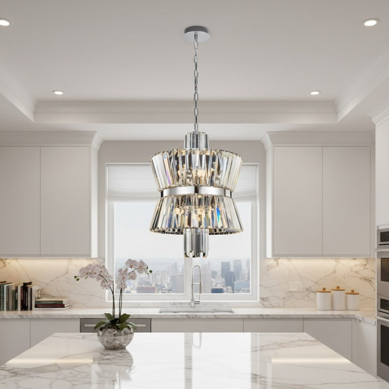 Candelabru Cristal Maxi Aurelia Silver Premium ⌀54CM
