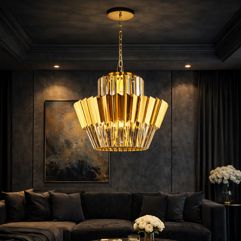 Candelabru Cristal Maxi Donna Gold Premium ⌀55CM