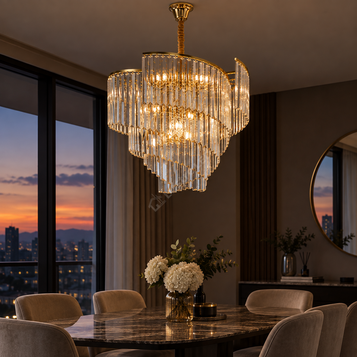 Candelabru Cristal Milano Gold