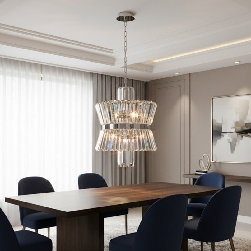Candelabru Cristal Mini Aurelia Silver Premium ⌀42CM