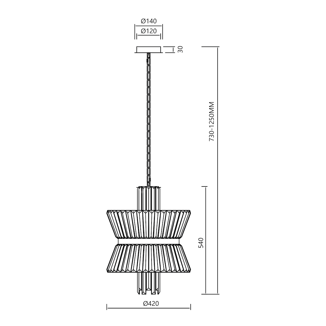 Candelabru Cristal Mini Aurelia Silver Premium ⌀42CM