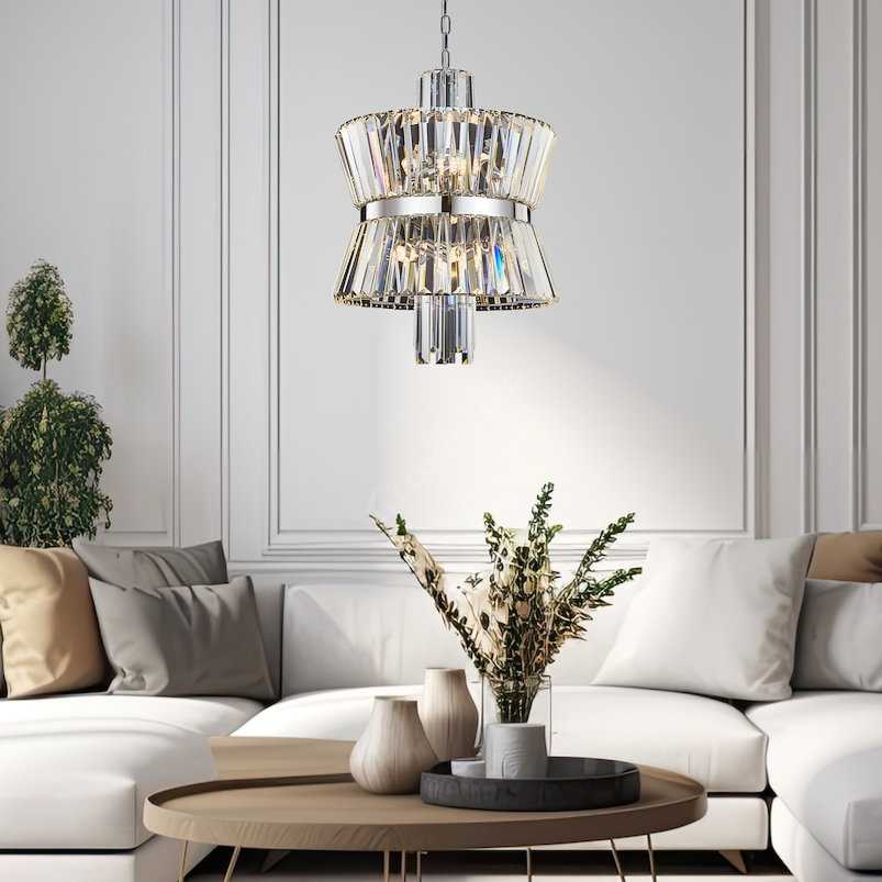 Candelabru Cristal Mini Aurelia Silver Premium ⌀42CM