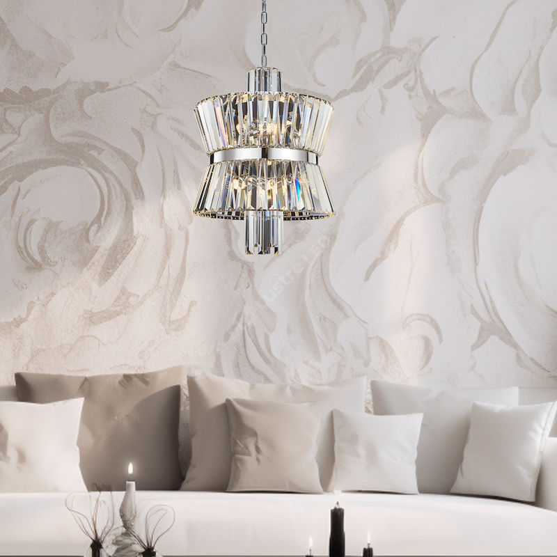 Candelabru Cristal Mini Aurelia Silver Premium ⌀42CM