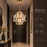 Candelabru Cristal Mini Crown Gold Premium ⌀34CM