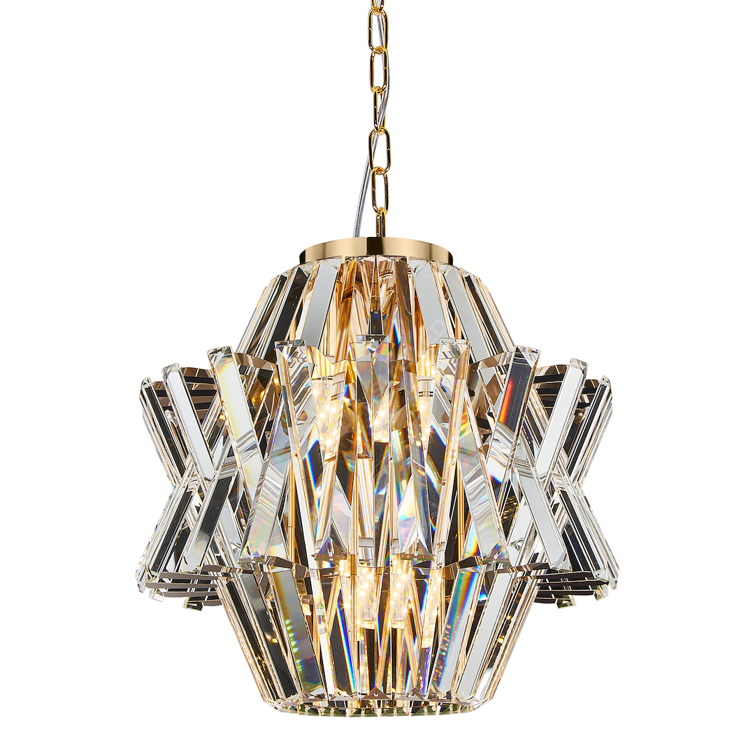 Candelabru Cristal Mini Crown Gold Premium ⌀34CM