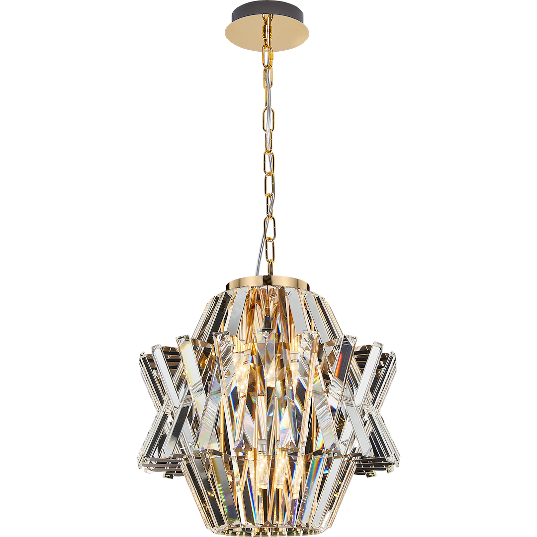 Candelabru Cristal Mini Crown Gold Premium ⌀34CM