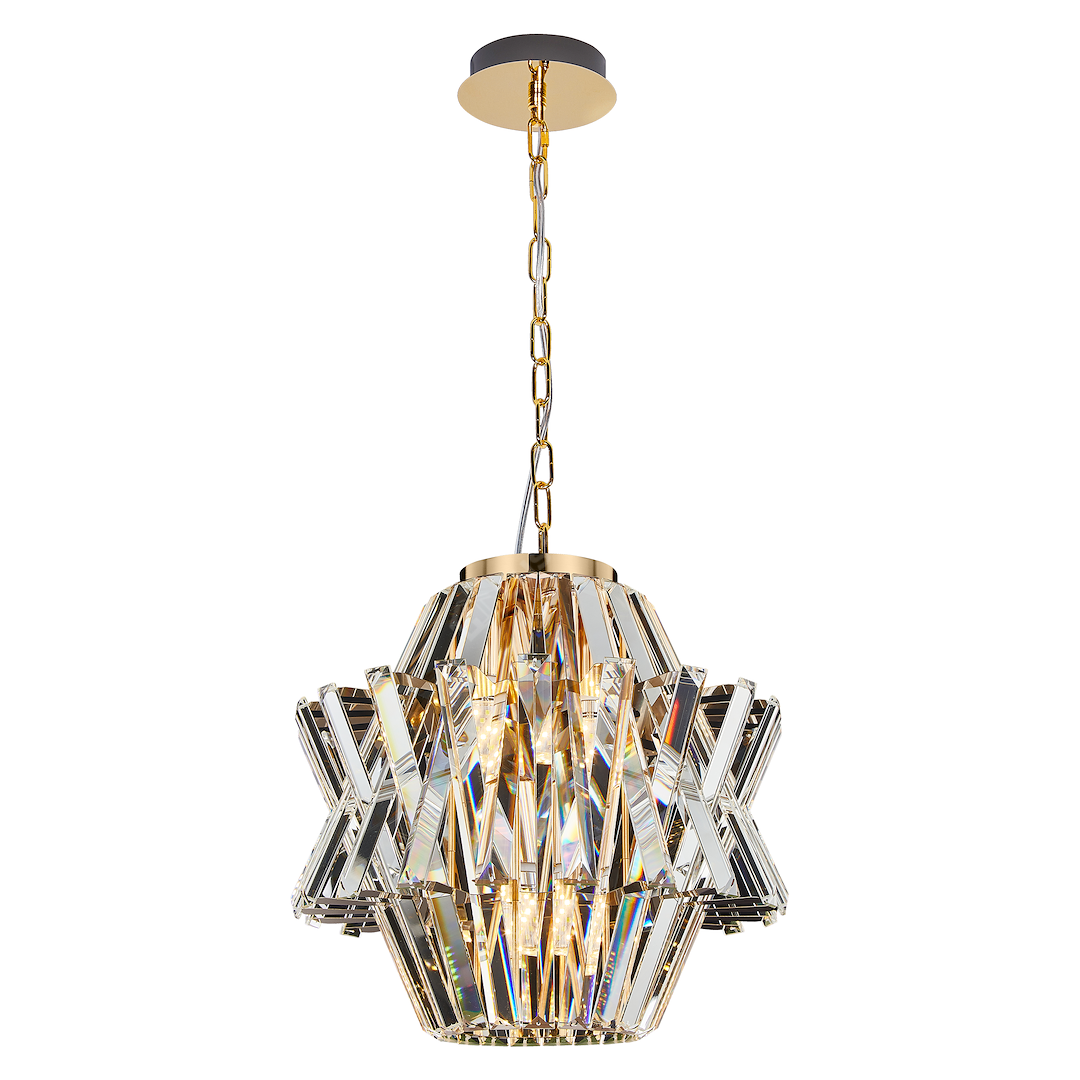 Candelabru Cristal Mini Crown Gold Premium ⌀34CM