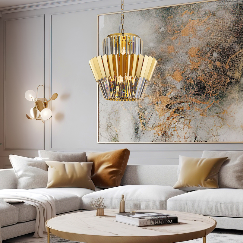Candelabru Cristal Mini Donna Gold Premium ⌀45CM