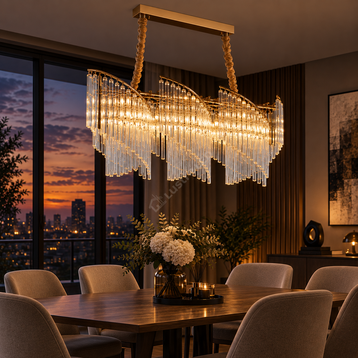 Candelabru Cristal Modern Milano Golden 80X30CM
