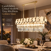 Candelabru Cristal Modern Troy 80x30cm Golden Mate