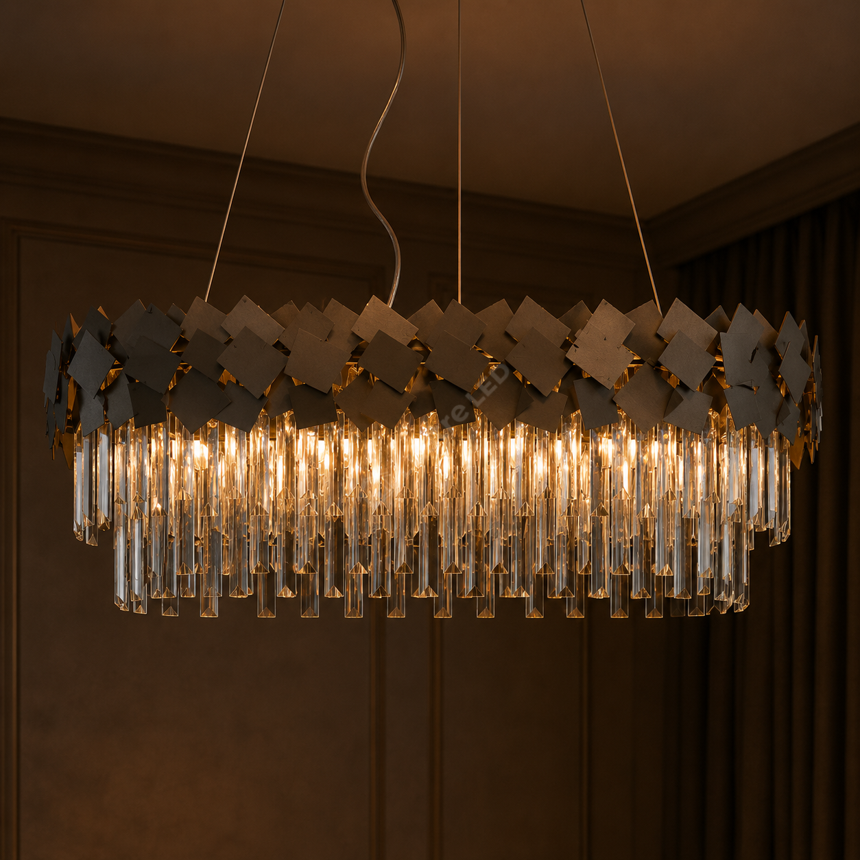 Candelabru Cristal Modern Troy 80x30cm Golden Mate
