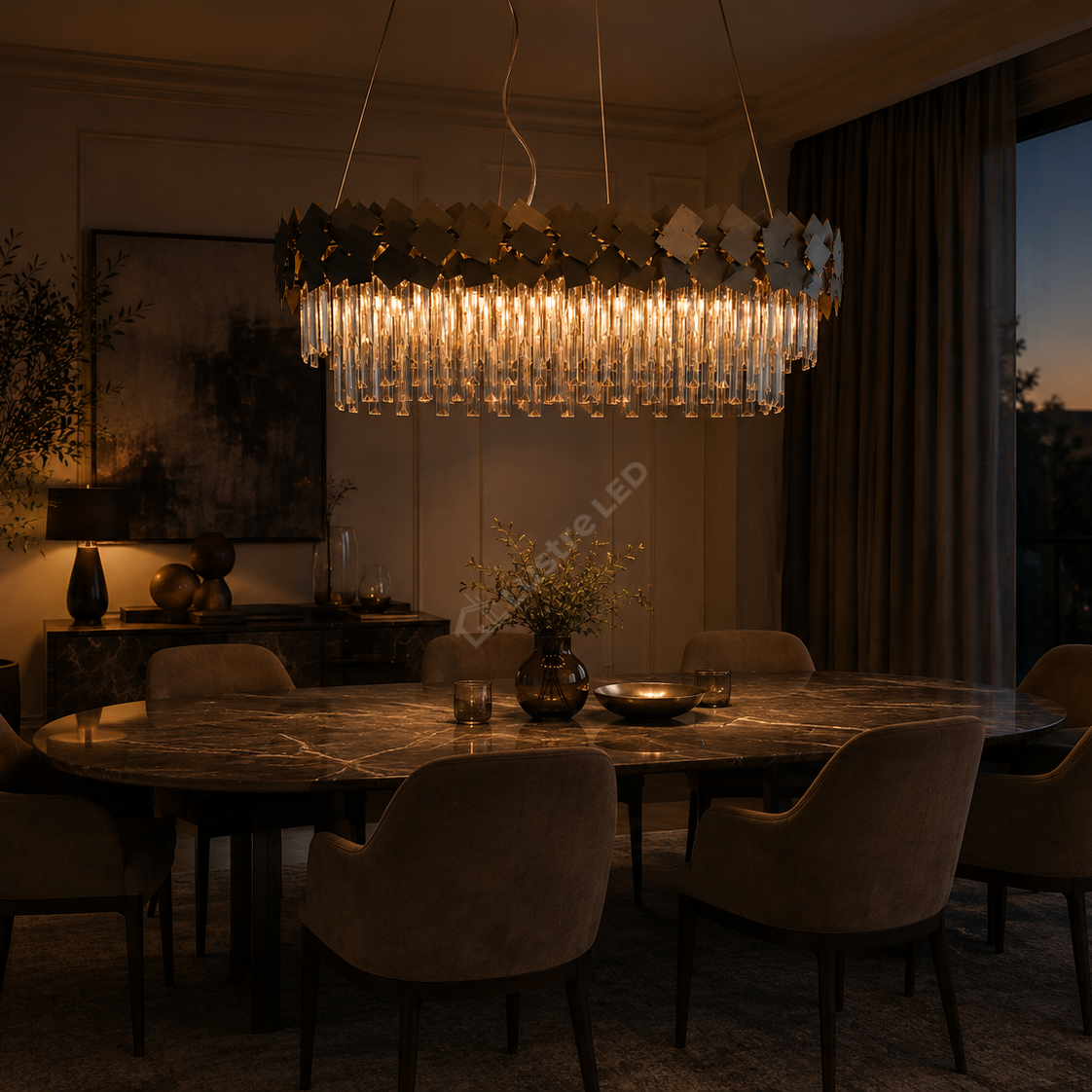 Candelabru Cristal Modern Troy 80x30cm Golden Mate