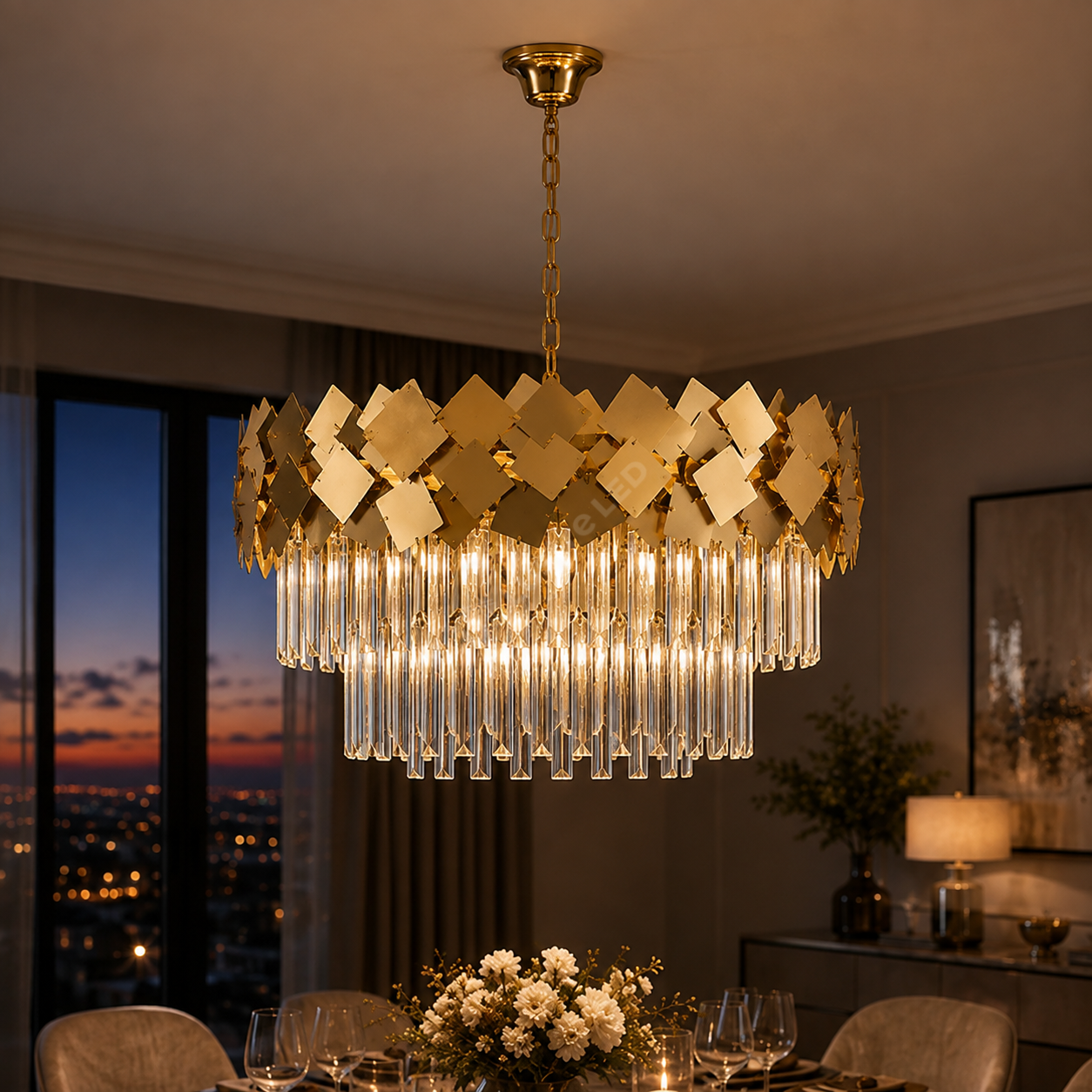 Candelabru Cristal Modern Troy Golden Mate