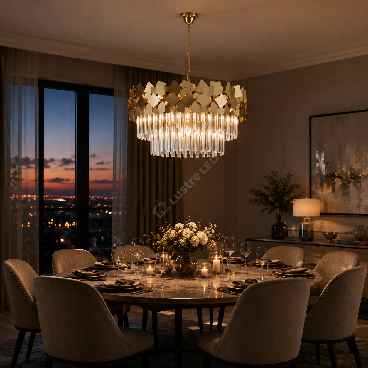 Candelabru Cristal Modern Troy Golden Mate