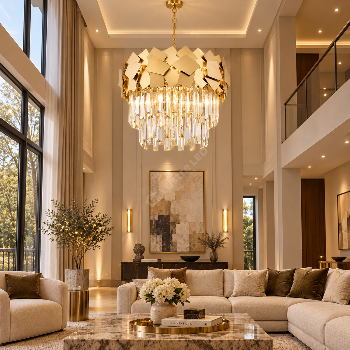 Candelabru Cristal Modern Troy Golden Mate