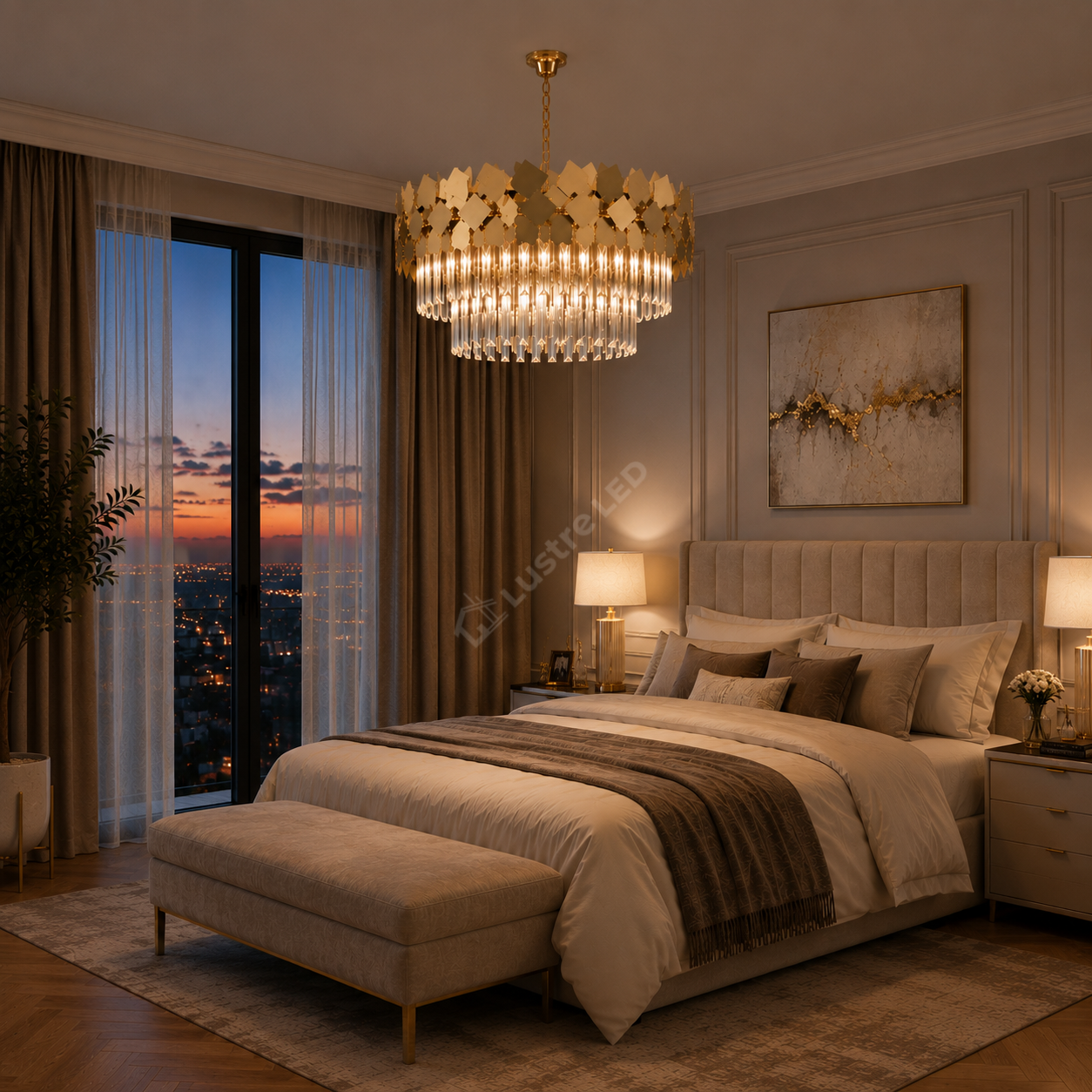 Candelabru Cristal Modern Troy Golden Mate