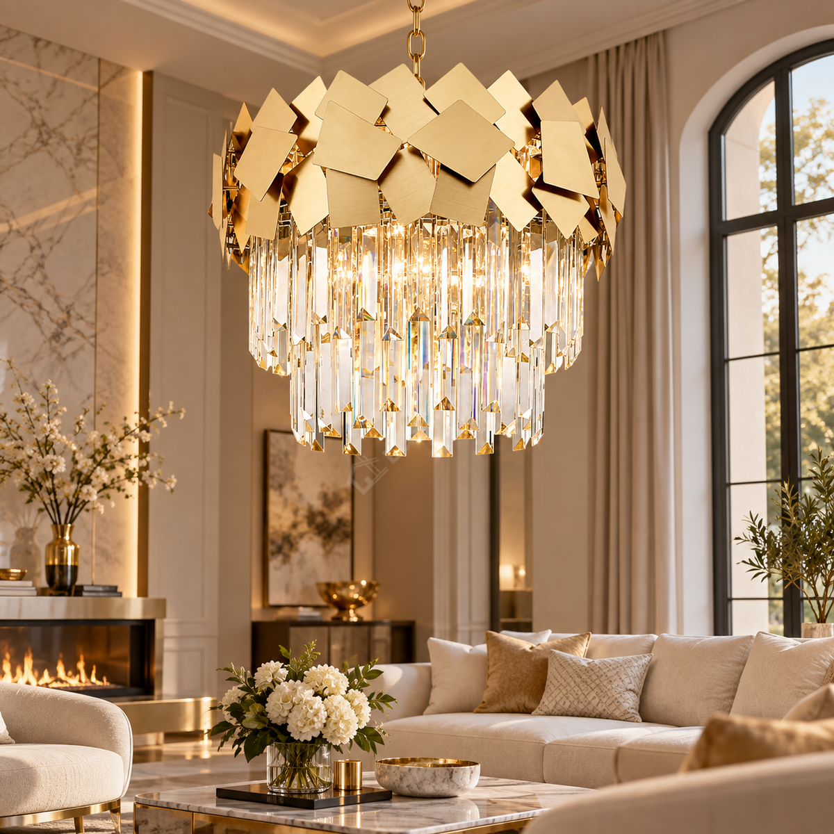 Candelabru Cristal Modern Troy Golden Mate